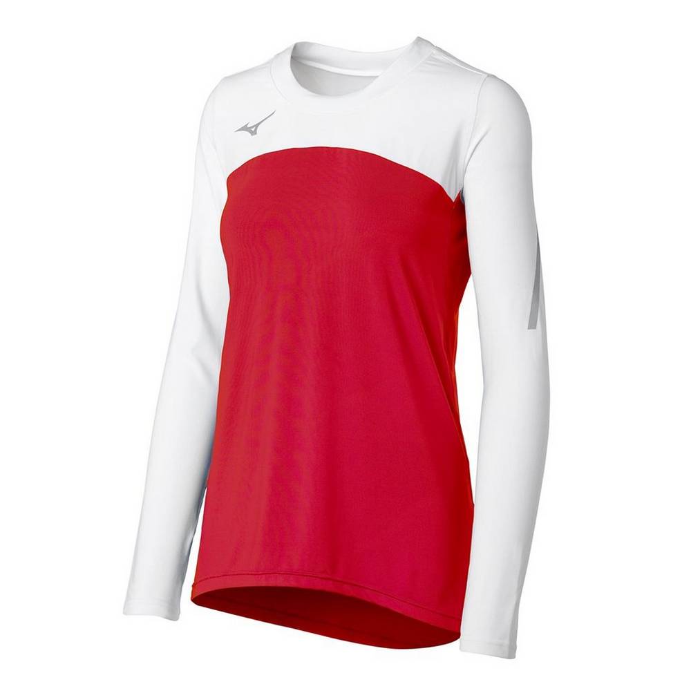 Mizuno Women's Techno VII Long Sleeve Volleyball Jersey Red/White (440681-VWM)